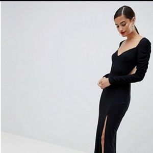 Asos Sweetheart long black dress